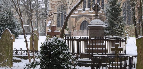 The Churchyard in the snow